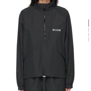 ESSENTIALS Black Half Zip Track Jacket